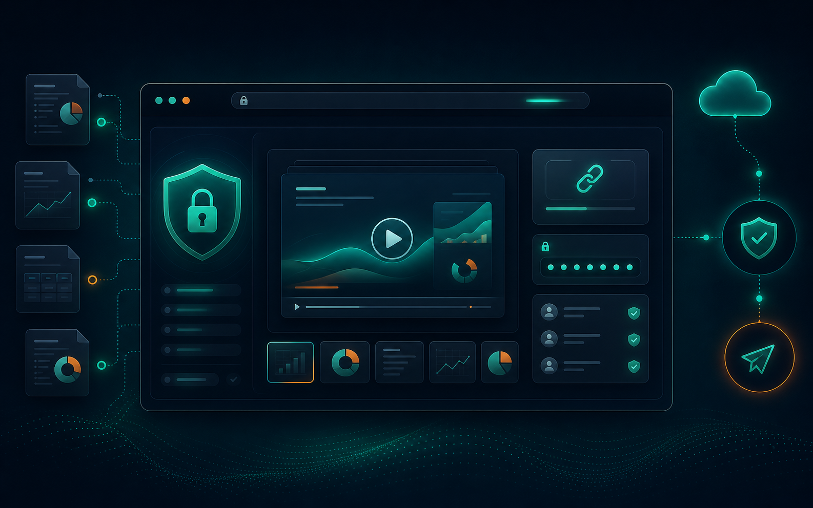 Secure executive report shared through a private branded page